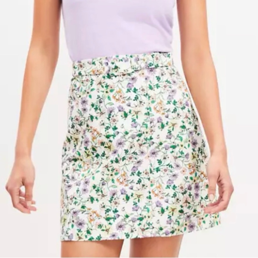 LOFT Floral Mini Skirt